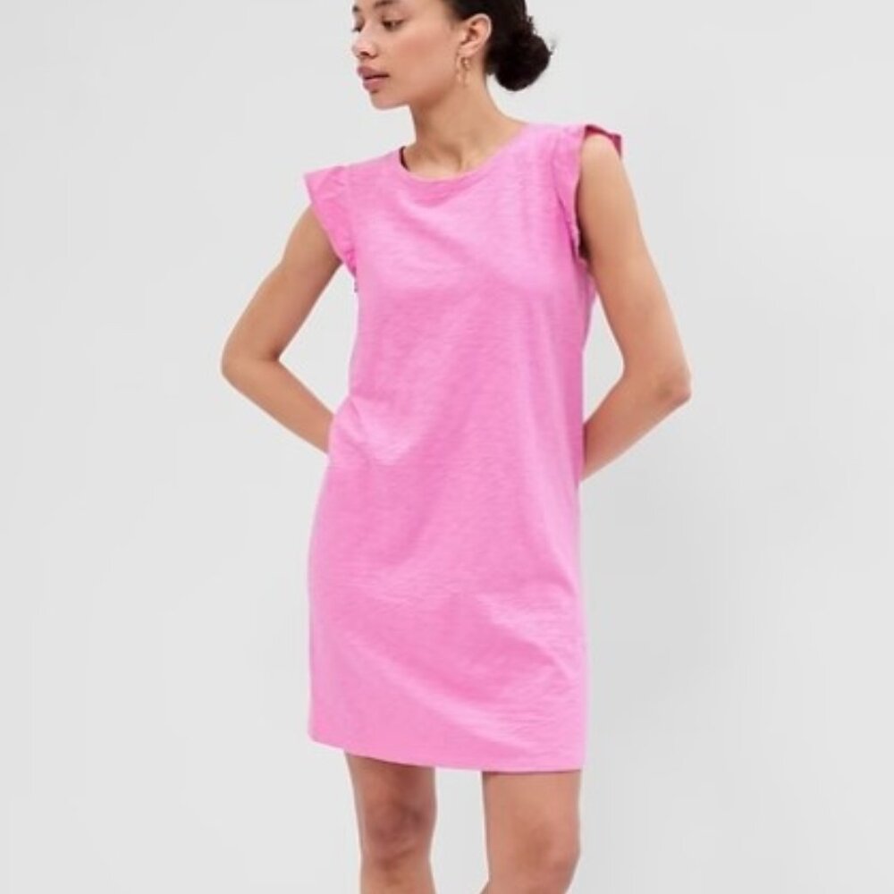 NWT GAP pink flutter sleeve dress XL